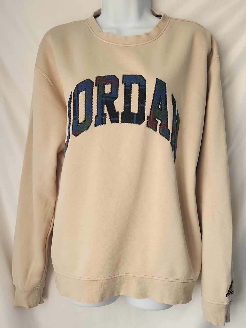 Men's Nike Jordan Crewneck Sweatshirt - Cream with Multicolor Logo